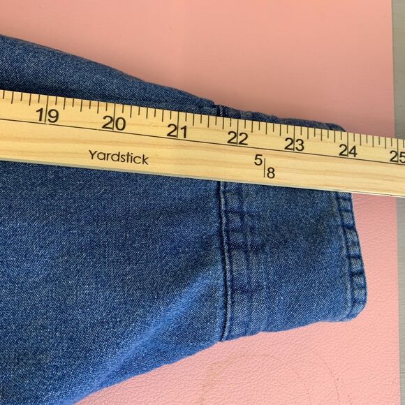 WRANGLER Sherpa Lined Blue Denim Jacket‎ Shirt Jacket Men's Large - Picture 14 of 15